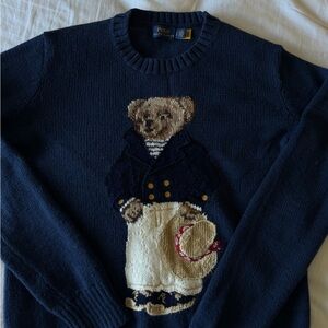 Polo Ralph Lauren Navy Bear Sweater Small